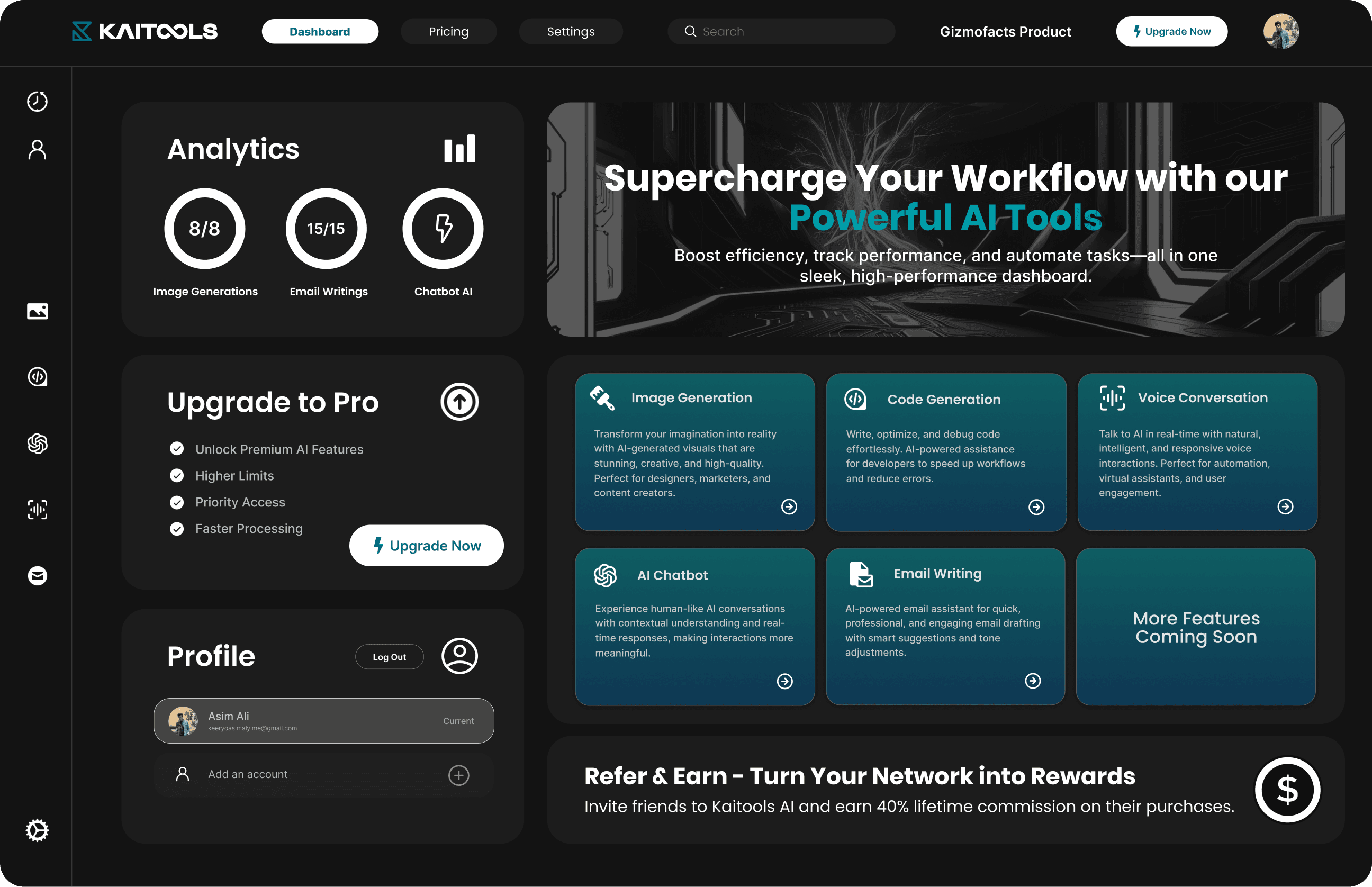 K-AI Tools Dashboard Preview